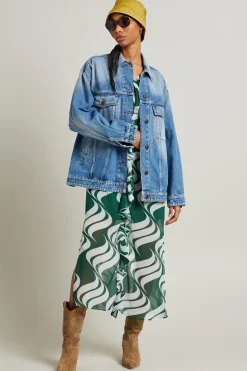 Abito con ruche - Verde Bianco