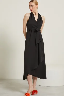 Abito con scollo all'americana - Nero