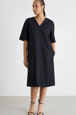 Abito con scollo a V - Blu