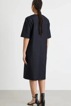 Abito con scollo a V - Blu