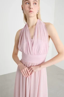 Abito con scollo a V incrociato - Rosa