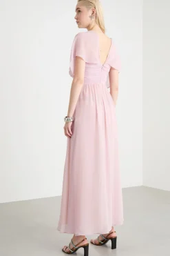 Abito con scollo a V incrociato - Rosa
