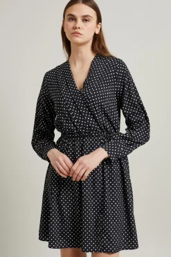 Abito con scollo incrociato - Nero Bianco