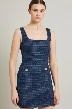 Abito con scollo quadrato - Blu