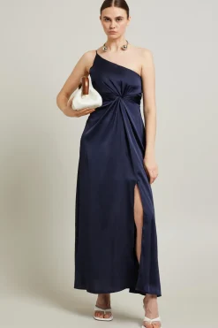 Abito con spacco - Blu