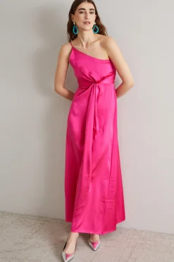Abito con spacco - Fucsia
