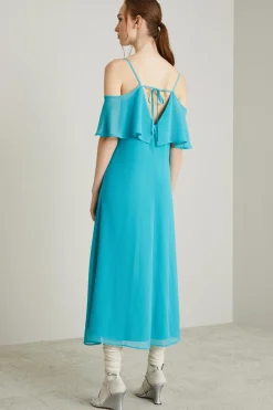 Abito con volant - Azzurro
