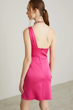 Abito con volant - Fucsia