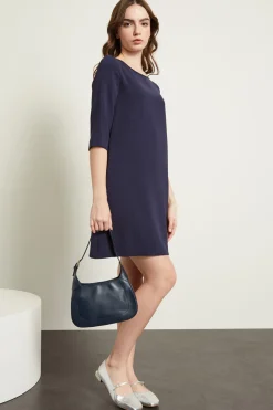 Abito corto in cady - Blu Notte