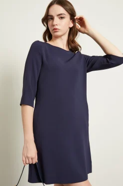 Abito corto in cady - Blu Notte