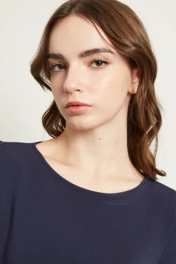 Abito corto in cady - Blu Notte