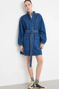 Abito corto in jeans - Blu