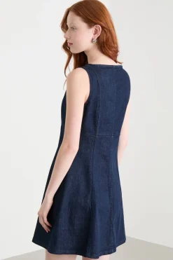 Abito corto in jeans - Blu