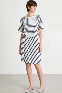 Abito corto modello T-shirt - Bianco Blu