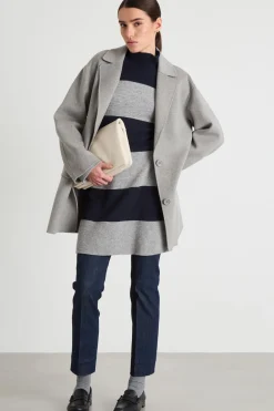 Abito dolcevita in maglia - Blu Grigio