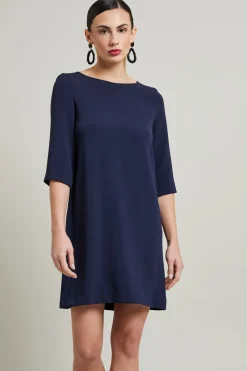 Abito dritto in cady - Blu