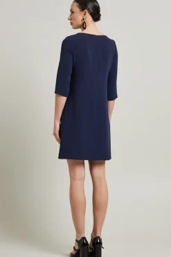 Abito dritto in cady - Blu