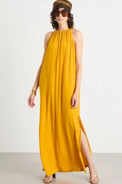 Abito fluido in jersey - Giallo