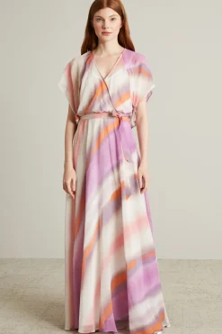 Abito georgette - Rosa Bianco Arancione