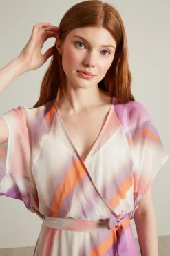 Abito georgette - Rosa Bianco Arancione