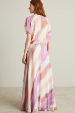 Abito georgette - Rosa Bianco Arancione