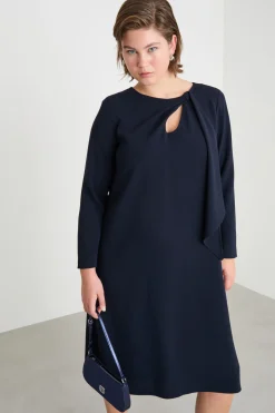 Abito in cady con cut-out - Blu