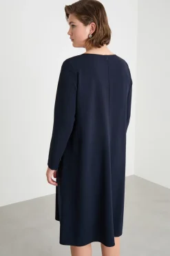 Abito in cady con cut-out - Blu