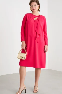 Abito in cady con cut-out - Fuxia