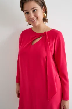 Abito in cady con cut-out - Fuxia