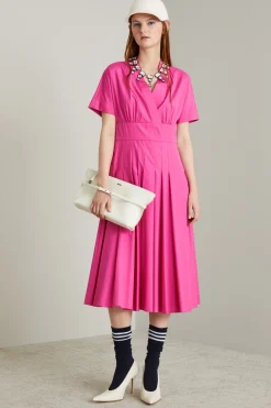 Abito incrociato - Fucsia