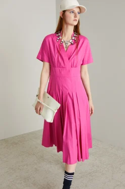 Abito incrociato - Fucsia