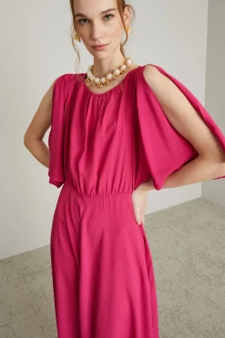 Abito in crépe - Fucsia