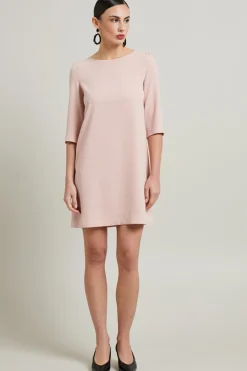 Abito in enver satin - Rosa Polvere