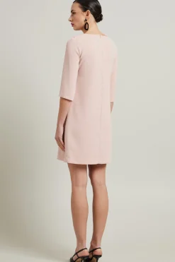 Abito in enver satin - Rosa Polvere