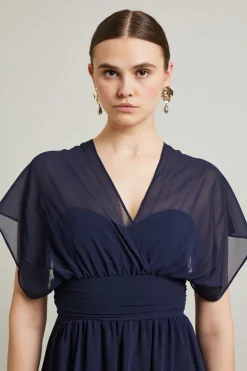 Abito in georgette - Blu