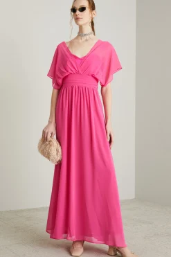 Abito in georgette - Fucsia