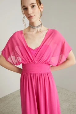 Abito in georgette - Fucsia
