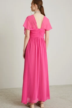 Abito in georgette - Fucsia