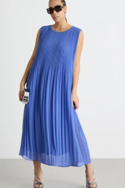 Abito in georgette plissé - Bluette