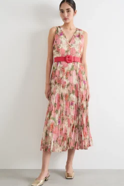 Abito in georgette plissé - Rosa