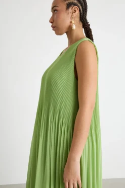 Abito in georgette plissé - Verde