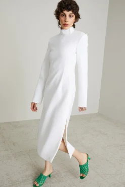 Abito in jersey compatto elasticizzato - Bianco