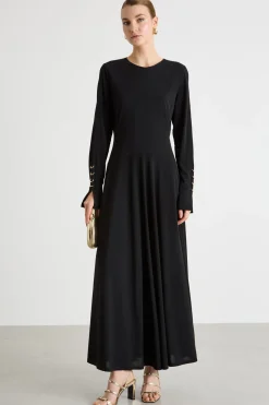Abito in jersey con cut out - Nero