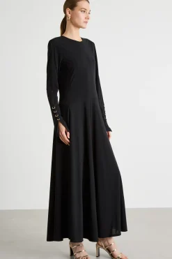 Abito in jersey con cut out - Nero