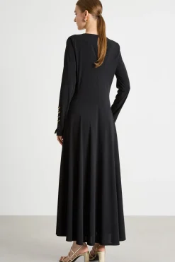 Abito in jersey con cut out - Nero