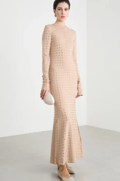 Abito in jersey con strass - Rosa