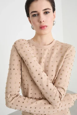 Abito in jersey con strass - Rosa