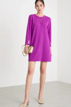 Abito in jersey crepe - Rosa Ciclamino