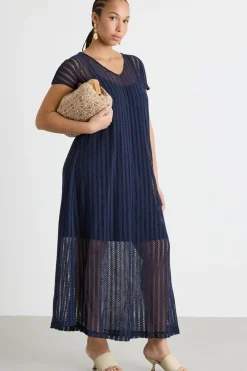 Abito in jersey crochet - Blu