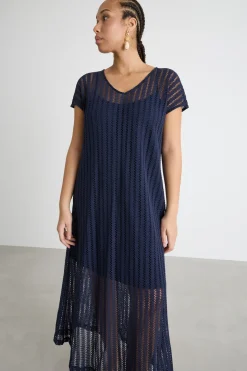 Abito in jersey crochet - Blu